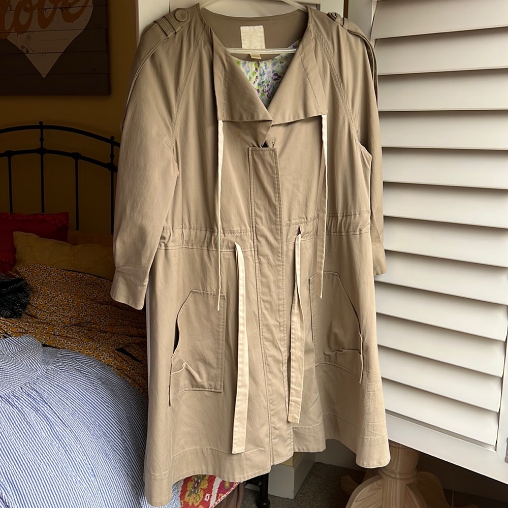 Maginn trench style long jacket. Size 10-runs large (14)